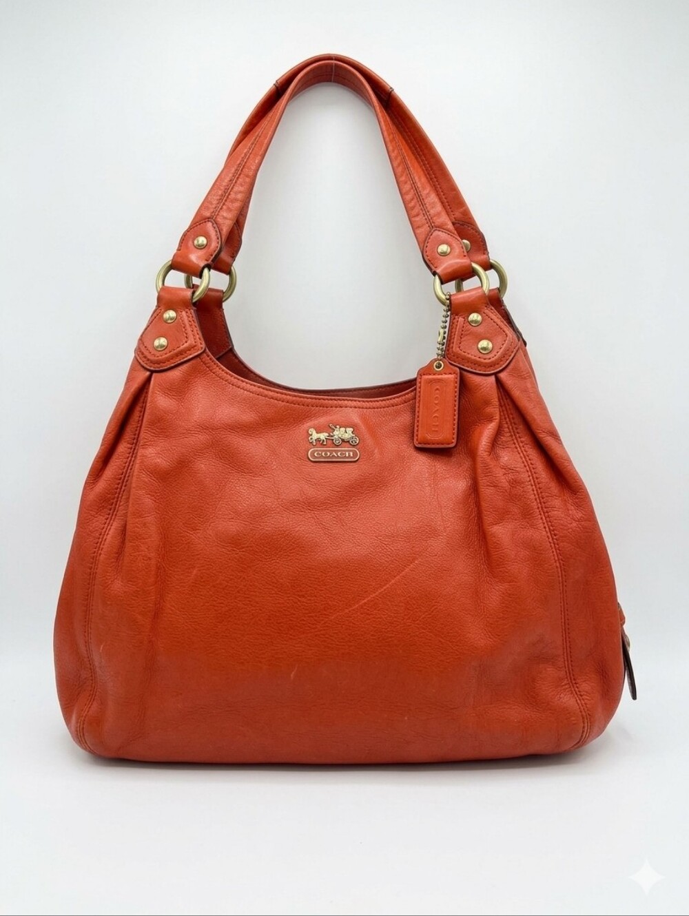 Authentic Coach Madison Maggie Leather Hobo Bag - Rare Burnt Orange 🍊 - Picture 9 of 12